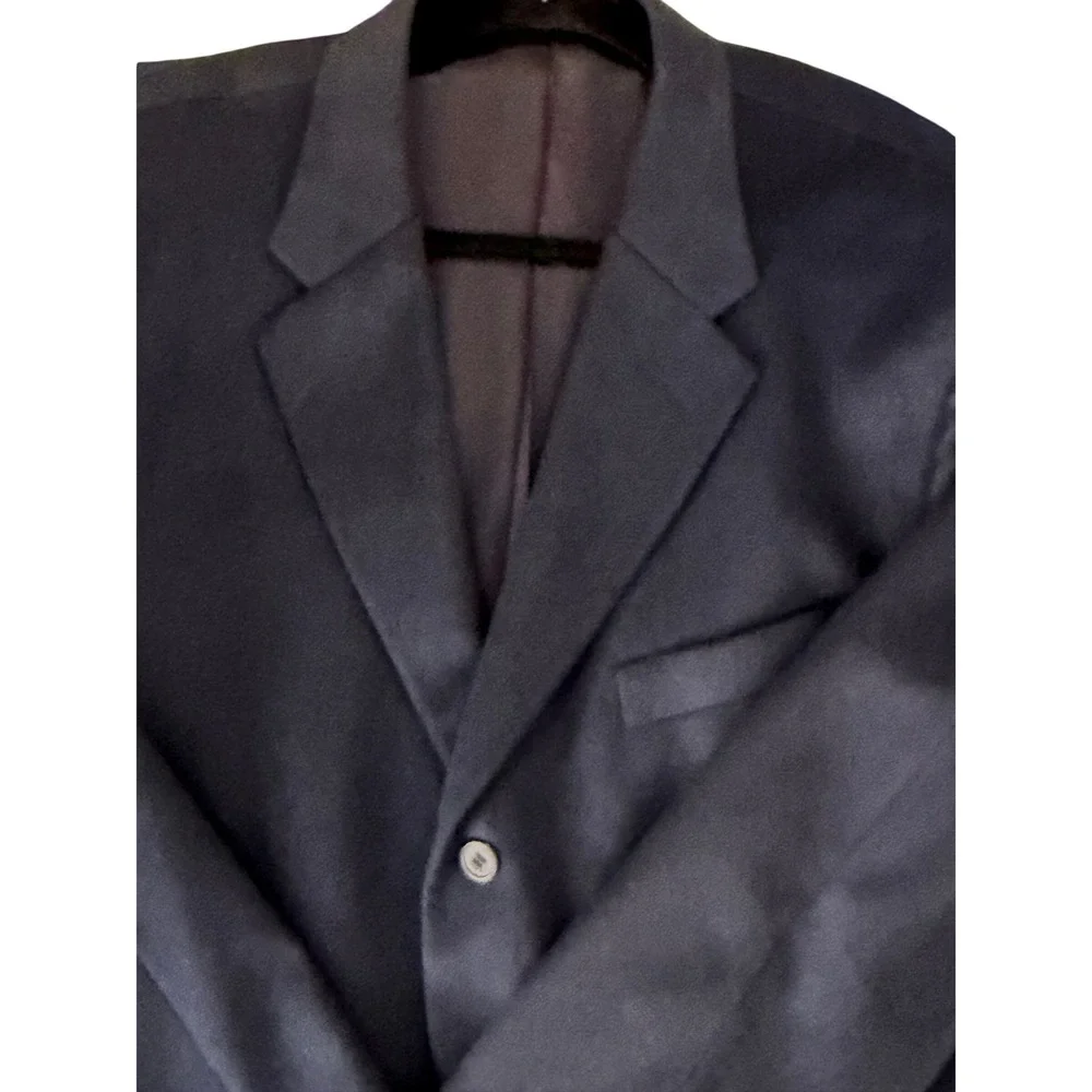 Emanuel Ungaro Cashmere Wool Blazer 48 Navy Blue Old Money Timeless Corp Luxury